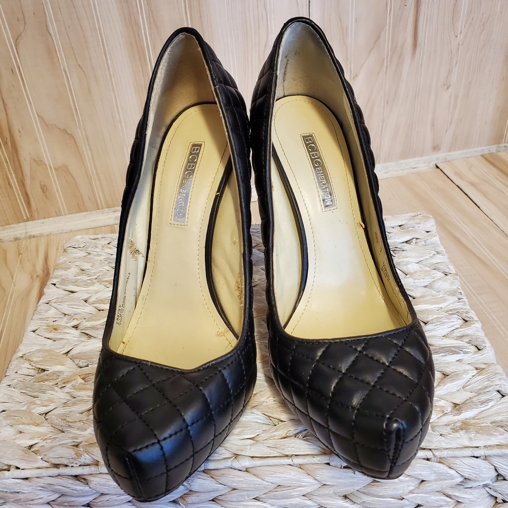 Bcbgeneration Pixie Dress Pumps Quilted Black Hee… - image 3